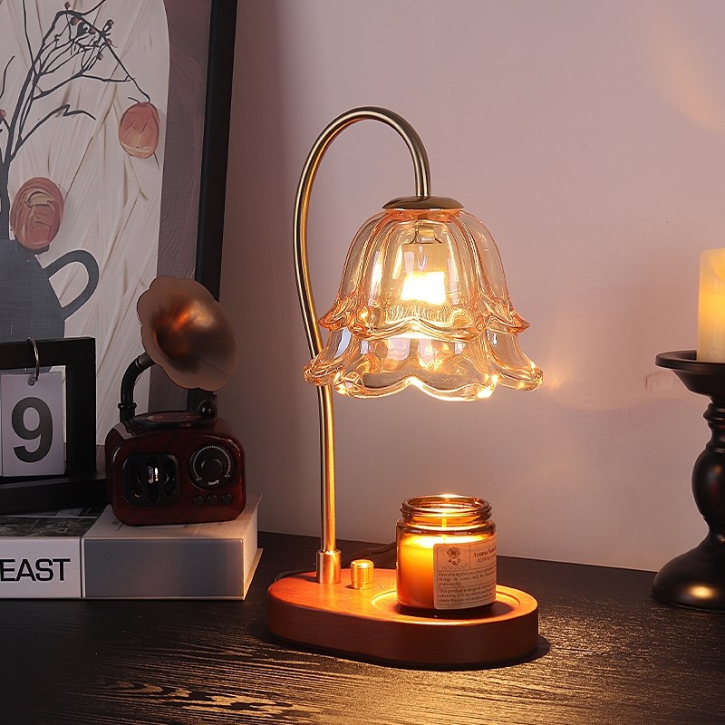 铃兰香薰灯融蜡灯无明火调温卧室台灯床头灯复古氛围灯融烛灯礼物