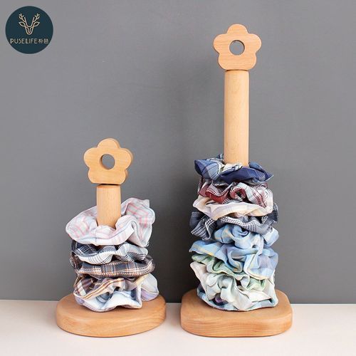 日式榉木发箍收纳展示架创意桌面首饰头饰收纳架子发圈头绳置物架