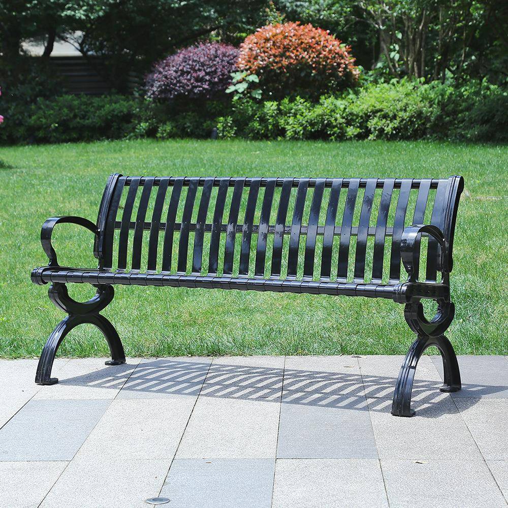公园椅户外长椅花园休闲铁艺小区椅子双人休息长凳铸铁靠背休闲椅
