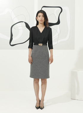 卡莉朵拉连衣裙C27C7502秋季新款通勤休闲风女