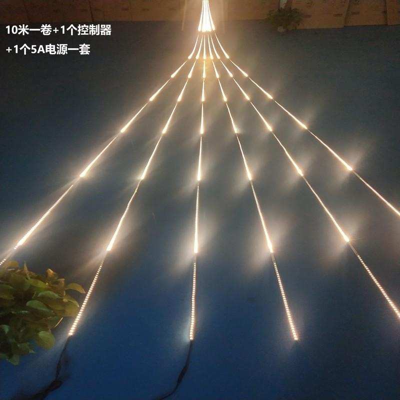 流星雨七彩跑马追光流水灯带贴片自粘12v氛围门头KTVled灯条长