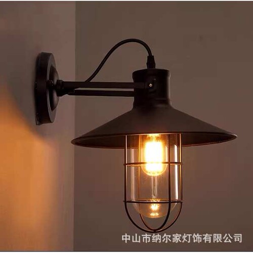 美式loft复古工业风吊灯个性咖啡厅酒吧创意阳台卧室餐厅铁艺壁灯