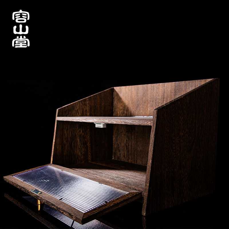 容山堂实木展示茶杯架茶具防尘收纳柜家用置物架子小博古架茶柜
