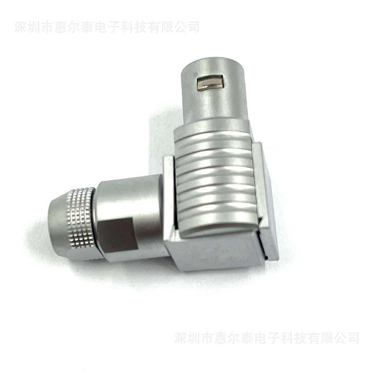 深圳精密连接器厂家FLA90度弯角半月形插头1S.3芯航空连接器