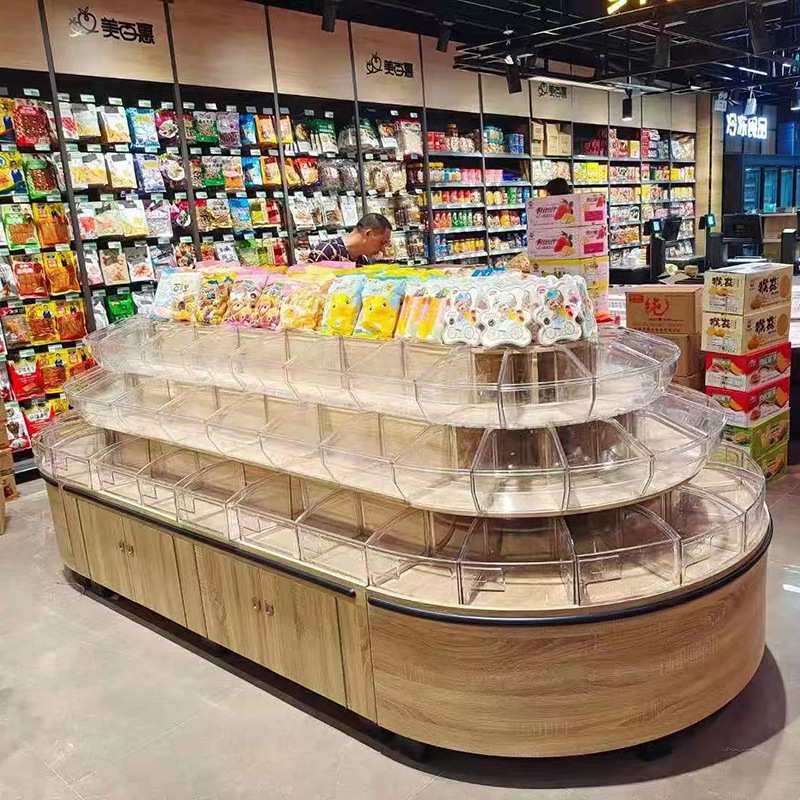 工厂直供超市水果蔬菜展示架 便利店休闲食品展示架超市促销柜