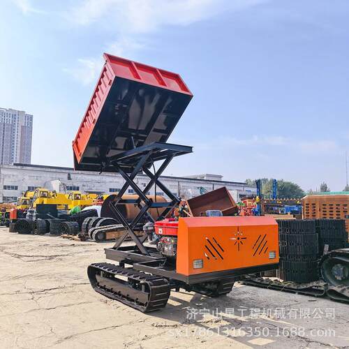 农业工程领域运输履带车3吨座驾式爬山虎水田沼泽路面运输自卸车