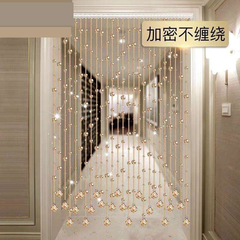化解卧室门对门门帘水晶珠帘门帘隔断客厅玄关过道装饰屏风免打孔图片