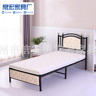 欧式床单人双人床简约家居卧室皮床组装折叠床办公可折叠