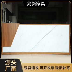 新中式现代公司前台时尚接待台咨询吧台办公家具小型柜简约接待台
