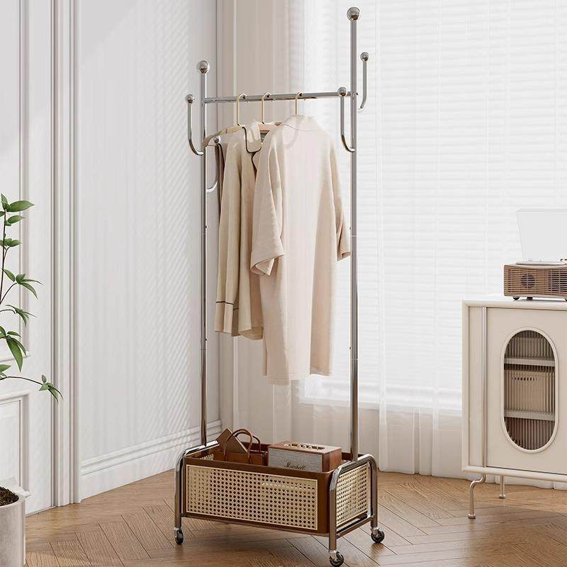 藤编衣帽架落地客厅卧室房间挂衣架中古家用床边衣物收纳架可移动,住宅家具,组合衣架,淘宝优惠券,粉丝福利购,淘宝优惠卷