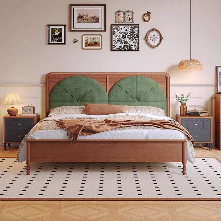 实木床美式复古床1.5米樱桃色床主卧1.8米单双人床带软靠包中古床,收纳整理,烫衣板及配件,淘宝优惠券,粉丝福利购,淘宝优惠卷