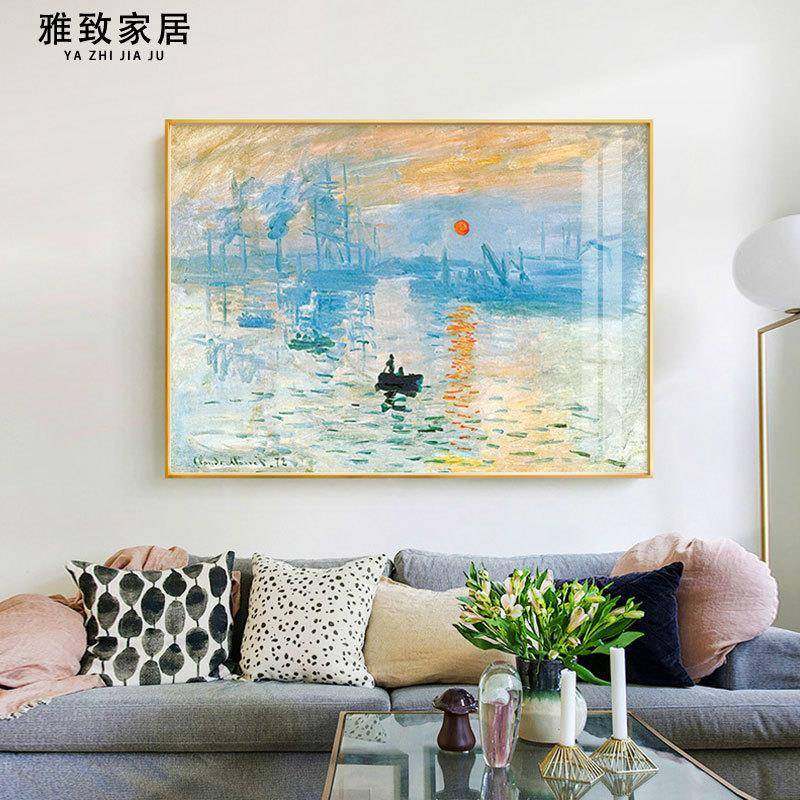 莫奈轻奢复古油画玄关装饰画走廊尽头挂画餐厅书房工作室卧室墙画,纺织面料/辅料/配套,纺织机械配件,淘宝优惠券,粉丝福利购,淘宝优惠卷
