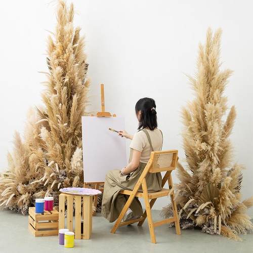 芦苇干花插花装饰拱门花柱摆件网红拍照背景花艺大型橱窗装饰花卉