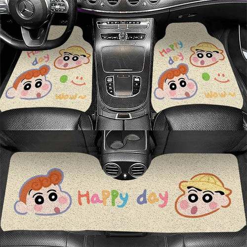 ∅卡通小新丝圈垫车内汽车脚垫地毯式垫刮沙除尘车