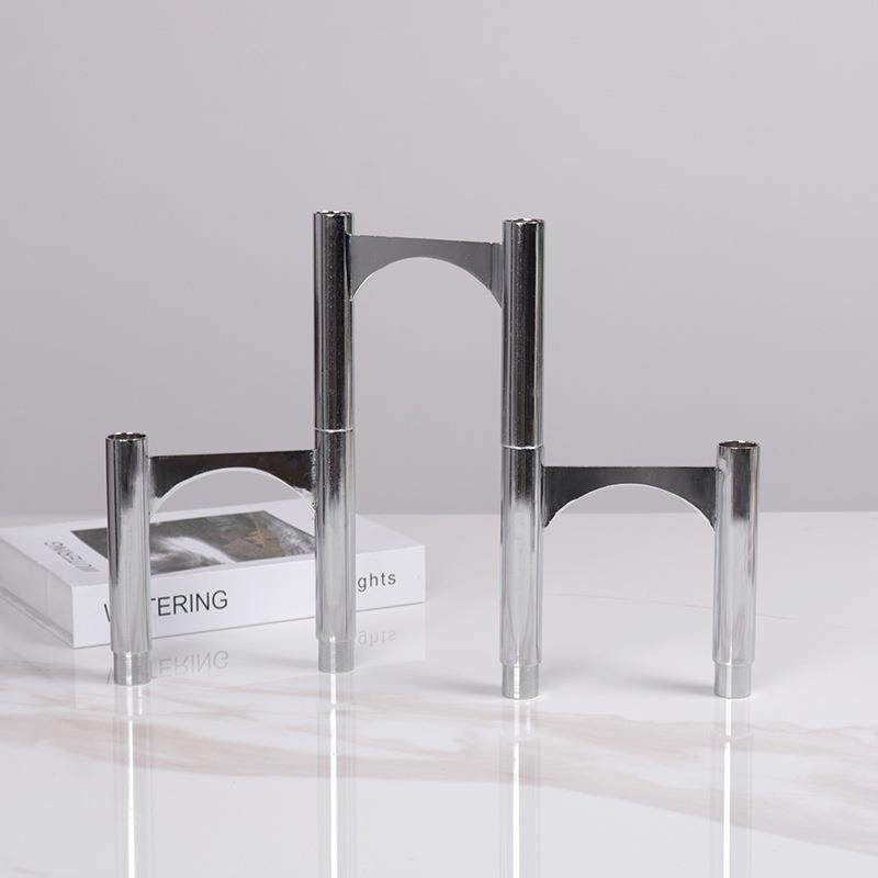 家居现代轻奢北欧金属银色几何烛台组合套装摆件网红餐桌装,特色手工艺,其他特色工艺品,淘宝优惠券,粉丝福利购,淘宝优惠卷