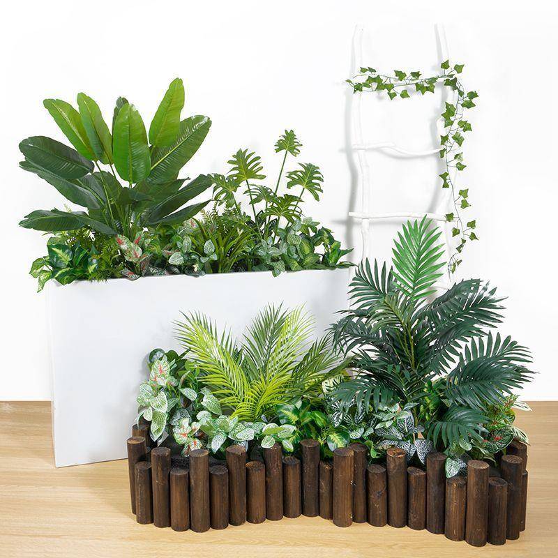 户外仿真绿植花箱服装店橱窗隔断网红室内落地假盆栽室外造景组合