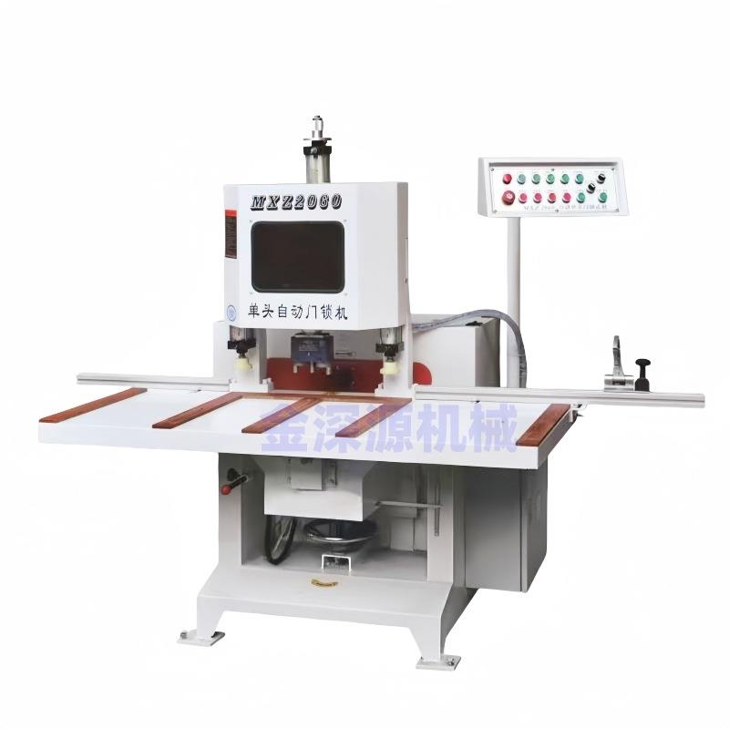 全自动木工数控单双头钻自动木门锁孔机木门开锁槽孔机门锁榫槽机