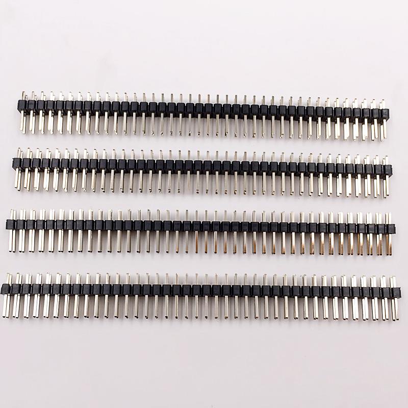 2.54mm单排双排针排母电子连接器2*40p双排镀金ROHS排针