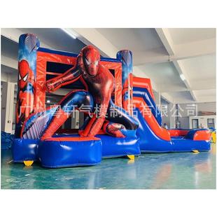 儿童家用跳床滑梯泳池滑梯充气蹦床城堡蜘蛛侠跳床城堡