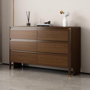 新中式实木六斗柜卧室床尾收纳柜客厅八斗柜储物柜简约五斗抽屉柜