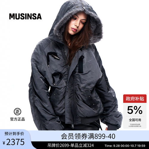 秋冬男女同款毛领棉服夹克
