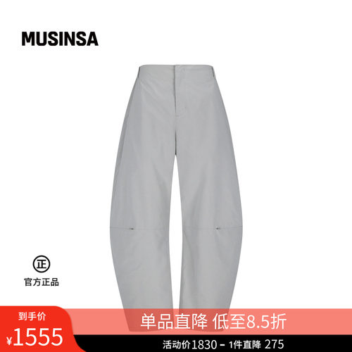 休闲时尚流行曲线拉链装饰裤