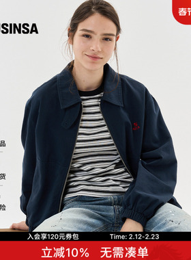 AECA韩国男女春季新款情侣休闲百搭翻领外套拉链款夹克MUSINSA