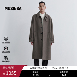 毛呢大衣外套 羊毛混纺风中长款 musinsa standard韩国25秋冬男士