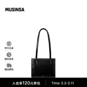 STAND OIL韩国女士25冬季 简约纹理细长手柄迷你方包容包MUSINSA