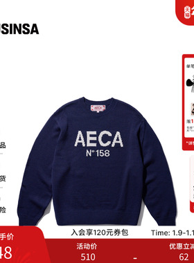 AECA韩国男女25秋季新款简约时尚大Logo毛衣羊毛针织衫MUSINSA