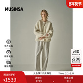 FACADE PATTERN韩国羊驼云朵韩系女生慵懒风针织开衫 MUSINSA