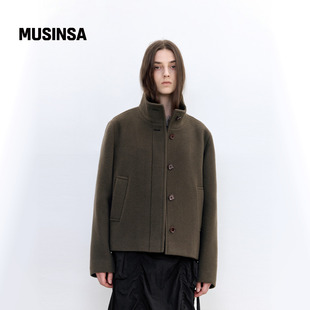 INSILENCE女士25秋季 大衣MUSINSA 简约温暖舒适实穿立领气质短款