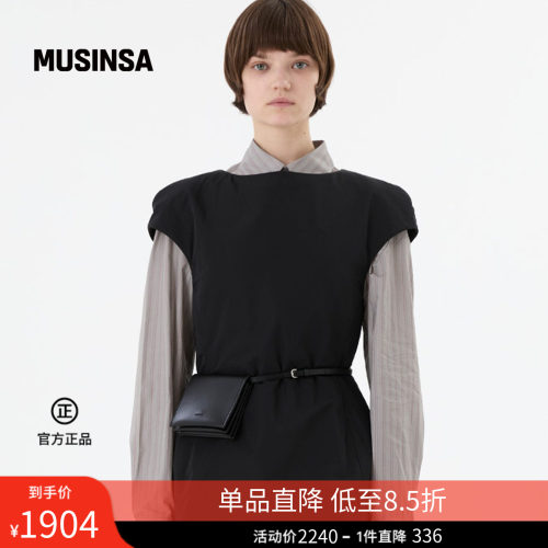 休闲流行时尚简约塔夫绸迷你裙