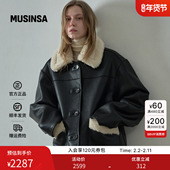 复古毛呢双面穆斯坦格外套 FACADE PATTERN韩国女士25冬季 MUSINSA