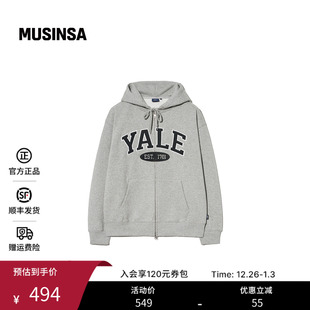 YALE韩国女士25冬季 流行字母印花拉链连帽卫衣MUSINSA 时尚