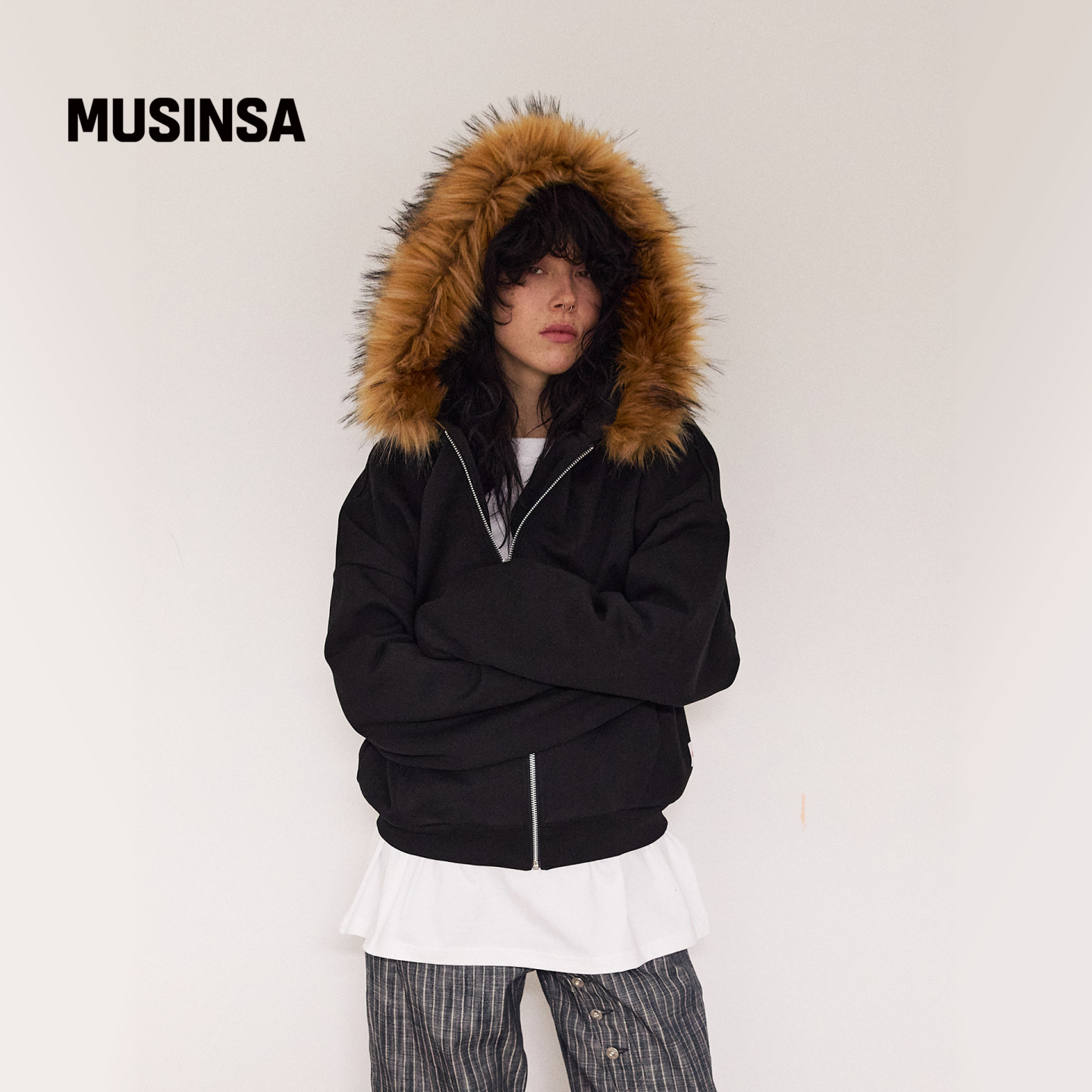 GOODBOY韩国男女25秋季新款情侣休闲短款连帽拉链卫衣MUSINSA