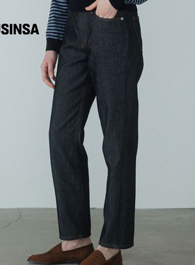 URAGO女士25秋直筒原色复古利落显瘦休闲简约经典牛仔裤MUSINSA