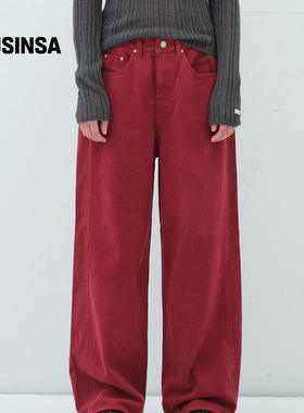 overdue flair韩国女士25秋冬棉质宽牛仔裤复古垂感直筒裤MUSINSA