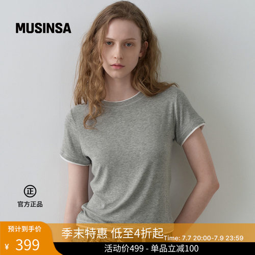 FACADEPATTERN女士假两件短袖