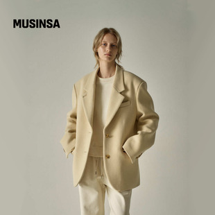 流行羊绒西装 时尚 外套MUSINSA PATTERN韩国女士25冬季 FACADE
