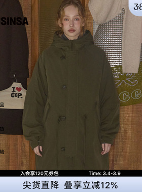 Codegraphy韩国女士春季时尚长款连帽休闲大衣MUSINSA