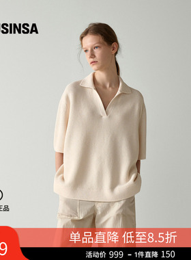 FACADE PATTERN韩国26春夏新品女士简约通勤翻领针织衫MUSINSA
