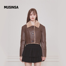 Not your rose 韩国25秋冬女复古翻领加绒机车风时尚夹克MUSINSA