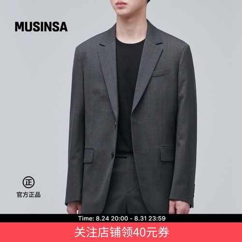 musinsa standard春季男士羊毛混纺时尚廓形宽松休闲西装外套