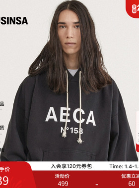 AECA韩国男女25秋季宽松新款百搭时尚大Logo连帽长袖卫衣MUSINSA
