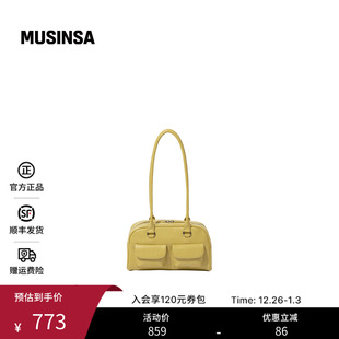 STAND 双口袋设计实用金属扣保龄球包MUSINSA OIL韩国女士25冬季