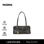 OSOI韩国女士25秋季 复古皮带扣小众时髦迷你包钥匙腋下包MUSINSA