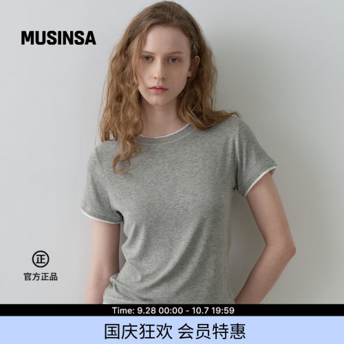 FACADEPATTERN女士假两件短袖