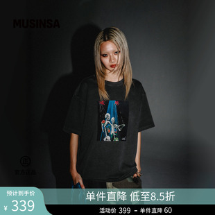 联名系列WKNDRS×DYLAN韩国26夏季骷髅印花T恤MUSINSA