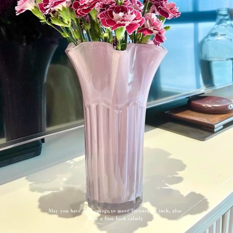 创意白菜花瓶花瓣j花瓶摆件简约客厅餐桌样板房花器插花玻璃软装